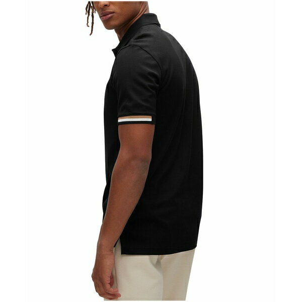 q[S{X Y Vc gbvX BOSS Men's Rubberized Logo Slim-Fit Polo Shirt Black