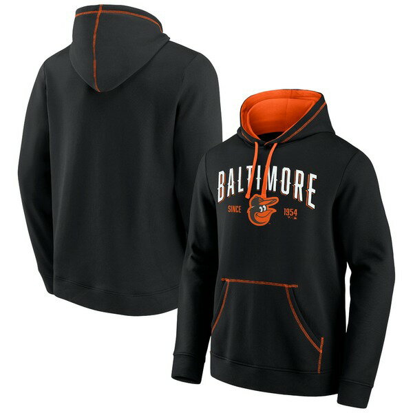 ファナティクス メンズ パーカー・スウェットシャツ アウター Baltimore Orioles Fanatics Branded Ultimate Champion Logo Pullover Hoodie Black/Orange