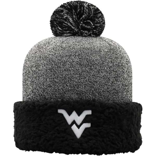 トップ・オブ・ザ・ワールド レディース 帽子 アクセサリー West Virginia Mountaineers Top of the World Women's Snug Cuffed Knit Hat with Pom Black