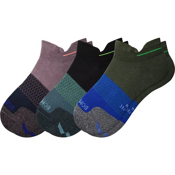 ボンバス メンズ 靴下 アンダーウェア Bombas Men's Running Ankle Socks 3-Pack Olive Black Mix