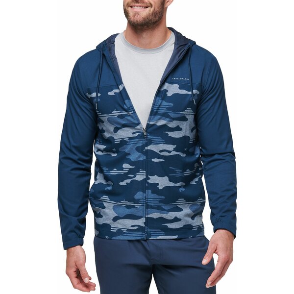 ȥӥޥҥ塼   ȥåץ TravisMathew Men's Camo Tech Hoodie Blue Nights