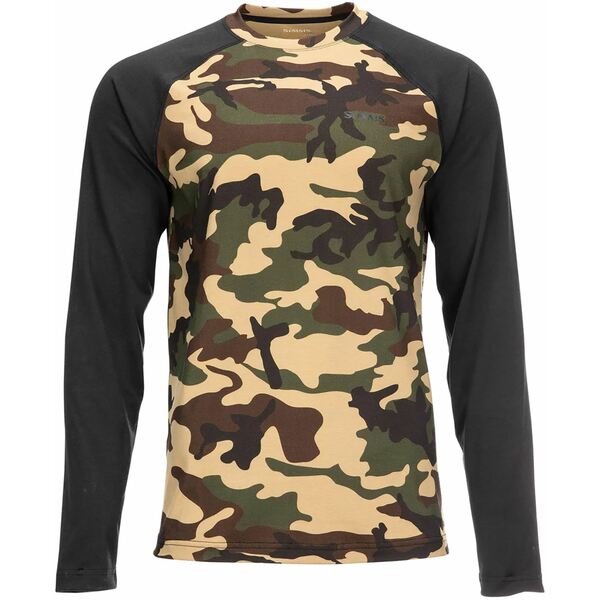 VY Y Vc gbvX Simms Men's Lightweight Baselayer Top Woodland Camo