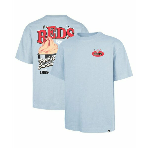 47ブランド レディース カットソー トップス Men's Light Blue Cincinnati Reds Ice Cream Parlor Foundation T-Shirt Light Blue(4)
