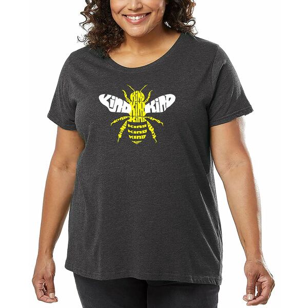エルエーポップアート レディース カットソー トップス Plus Size Bee Kind Word Art T-Shirt Gray