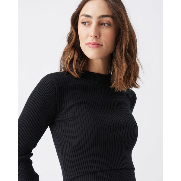 ライプ マタニティ レディース ニット&セーター アウター Maternity Lift Up Nursing Knit Black