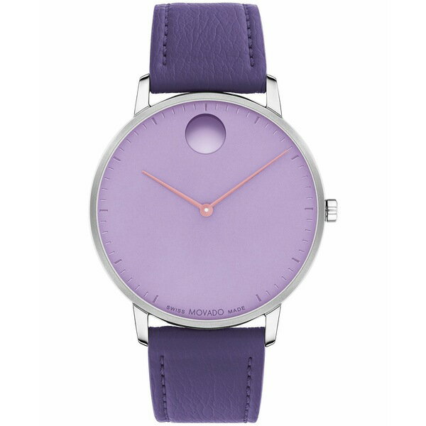 モバド レディース 腕時計 アクセサリー Unisex Face Swiss Quartz Plum Leather Watch, 41mm Purple