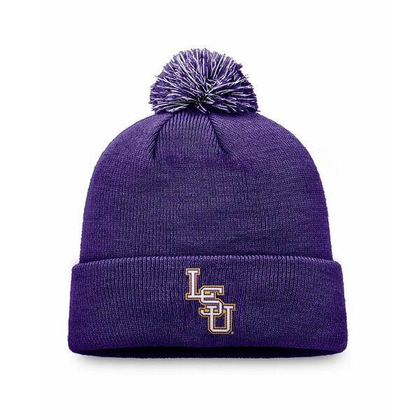 トップ・オブ・ザ・ワールド メンズ 帽子 アクセサリー Men's Purple LSU Tigers Team Logo Cuffed Knit Pom with Hat Purple(4)