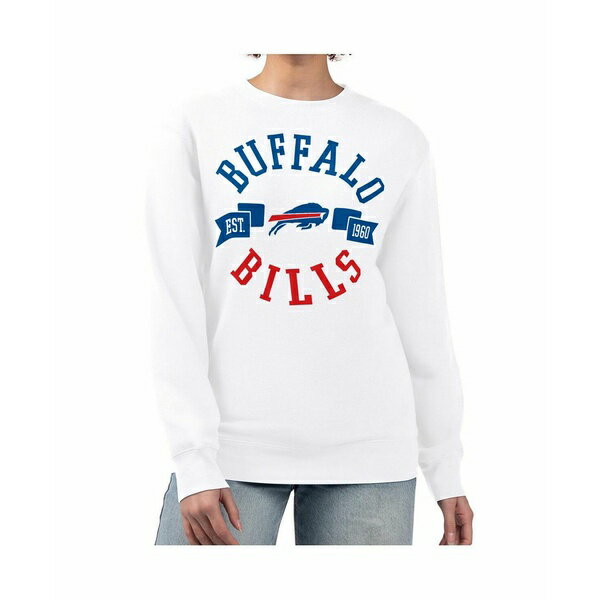 カールバンクス レディース パーカー・スウェットシャツ アウター Women's White Buffalo Bills Large Team Graphic Fleece Pullover Sweatshirt White(4)