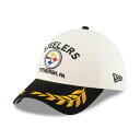 ニューエラ メンズ 帽子 アクセサリー Men's Cream/Black Pittsburgh Steelers 2025 NFL Draft 39THIRTY Flex Hat Cream, Black