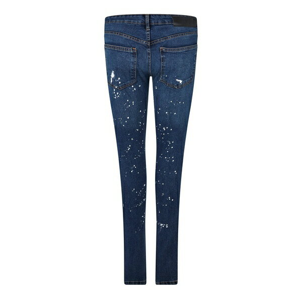 DFNDロンドン メンズ デニムパンツ ボトムス London Splat Ripped Denim Jeans Mens Indigo Wash