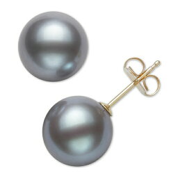 ベル ドゥ メール メンズ ピアス・イヤリング アクセサリー Cultured Freshwater Pearl Stud 14k Yellow Gold Earrings (8mm) Gray