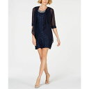 A[AhG`[Y fB[X s[X gbvX Embellished Lace Sheath Dress & Jacket Navy