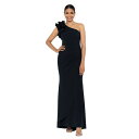 GXP[v fB[X s[X gbvX Women's Ruffled One-Shoulder Gown Black