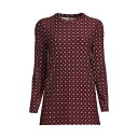 ランズエンド レディース カットソー トップス Women's Petite Long Sleeve Performance Crew Neck Tunic Rich burgundy encircle geo