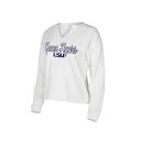 RZvgX|[c fB[X TVc gbvX Women's White LSU Tigers Sienna&nbsp;Notch Neck Long Sleeve T-shirt White