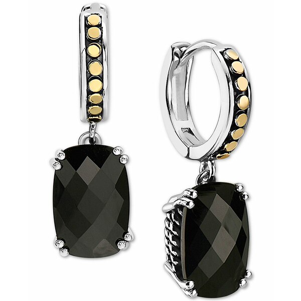 エフィー コレクション レディース ピアス＆イヤリング アクセサリー EFFY reg Onyx Dangle Hoop Drop Earrings in Sterling Silver 18k Gold Sterling Silver