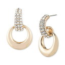 t[ fB[X sAXCO ANZT[ Crystal Sculpted Metal Post Earrings Two Tone