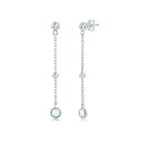 Vi Y sAXECO ANZT[ Sterling Silver Bezel-Set CZ Bead Chain Earrings (White, Green, Blue Or Red) White