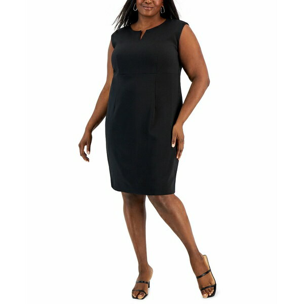 カスパー レディース ワンピース トップス Plus Size Sleeveless Sheath Dress Black