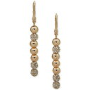 _i L j[[N fB[X sAXCO ANZT[ Gold-Tone Crystal Pav&eacute; Ball Linear Earrings White