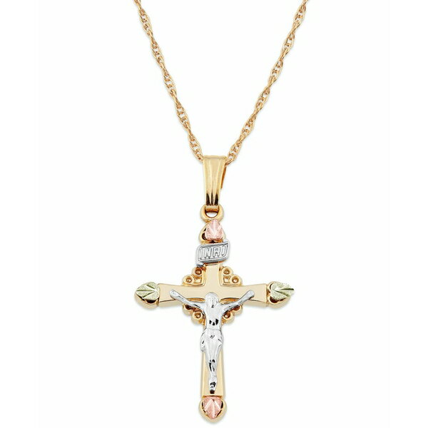 ubN qY S[h fB[X lbNXE`[J[Ey_ggbv ANZT[ Crucifix Pendant in 10k Yellow Gold with 12k Rose and Green Gold Mlti Gold