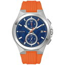 uo Y rv ANZT[ Men's Chronograph Marc Anthony Maquina Orange Silicone Strap Watch 46mm Orange