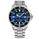 X^[O Y rv ANZT[ Men's Swiss Automatic Silver-Tone Stainless Steel Bracelet Watch 42mm Blue