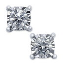 gD[~N fB[X sAXCO ANZT[ Square Diamond Stud Earrings (1/4 ct. t.w.) in 14k White Gold No Color