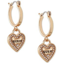 ゲス ピアス ゲス メンズ ピアス・イヤリング アクセサリー Gold-Tone Crystal Heart Drop Earrings Gold