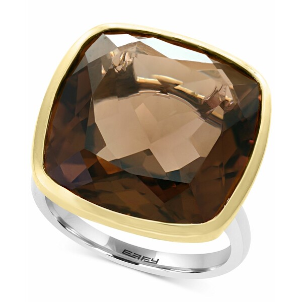 ե 쥯 ǥ  ꡼ EFFY® Smoky Quartz (20-1/5 ct. t.w.) Ring in Sterling Silver &18k Gold Smoky Quartz