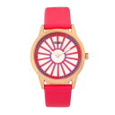 N Y rv ANZT[ Unisex Electric Hot Pink Leatherette Strap Watch 41mm Pink