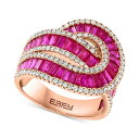 GtB[ RNV fB[X O ANZT[ EFFY&reg; Ruby (3-1/4 ct. t.w.) & Diamond (5/8 ct. t.w.) Swirl Statement Ring in 14k Rose Gold Ruby