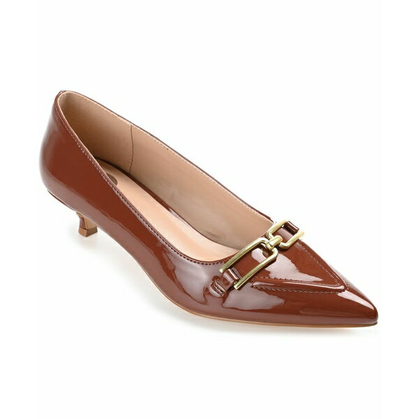 ジャーニーコレクション レディース パンプス シューズ Women's Rumi Pointed Toe Kitten Heel Pumps Brown