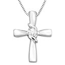 ZC[ fB[X lbNXE`[J[Ey_ggbv ANZT[ Diamond Cross Pendant in 14k Yellow or White Gold (1/10 ct. t.w.) White Gold