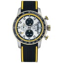 Xgg }[m Y rv ANZT[ Men's Chronograph Freedom Black Silicone Strap Watch 45mm Blue Yellow