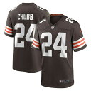 ナイキ メンズ ユニフォーム トップス Nick Chubb Cleveland Browns Nike Game Jersey Brown