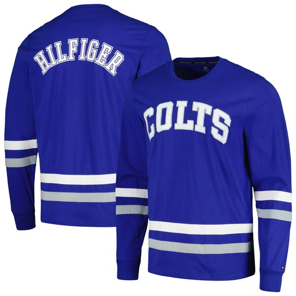 トミー ヒルフィガー メンズ Tシャツ トップス Indianapolis Colts Tommy Hilfiger Nolan Long Sleeve TShirt Royal/Gray