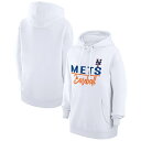 カールバンクス レディース パーカー・スウェットシャツ アウター New York Mets GIII 4Her by Carl Banks Women's TriBlend Team Fleece Pullover Hoodie White