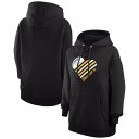 カールバンクス レディース パーカー・スウェットシャツ アウター Pittsburgh Steelers GIII 4Her by Carl Banks Women's Heart Graphic Fleece Pullover Hoodie Black