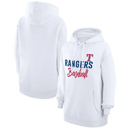 カールバンクス レディース パーカー・スウェットシャツ アウター Texas Rangers GIII 4Her by Carl Banks Women's TriBlend Team Fleece Pullover Hoodie White