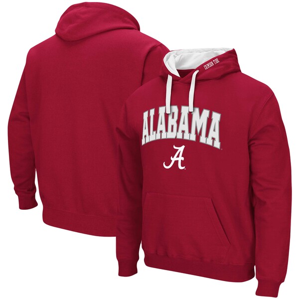 コロシアム メンズ パーカー・スウェットシャツ アウター Alabama Crimson Tide Colosseum Big & Tall Arch & Logo 2.0 Pullover Hoodie Crimson