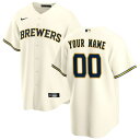 iCL Y jtH[ gbvX Milwaukee Brewers Nike Home Replica Custom Jersey Cream