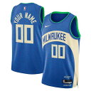 ナイキ メンズ ユニフォーム トップス Milwaukee Bucks Nike Unisex 2023/24 Custom Swingman Jersey Royal City Edition