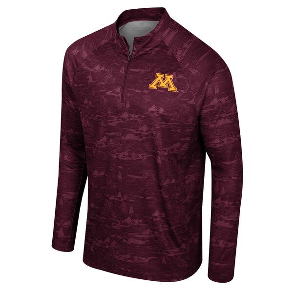 コロシアム メンズ ジャケット&ブルゾン アウター Minnesota Golden Gophers Colosseum Carson Raglan QuarterZip Jacket Maroon