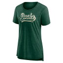 ファナティクス レディース Tシャツ トップス Milwaukee Bucks Fanatics Branded Women's League Leader TriBlend TShirt Hunter Green