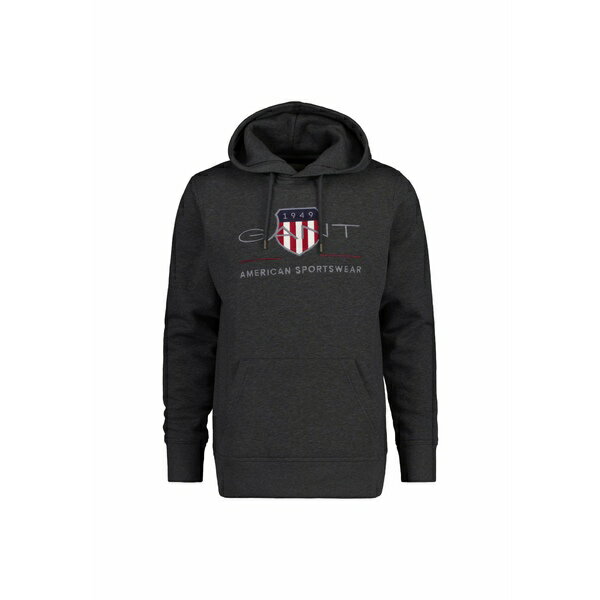 ガント メンズ サンダル シューズ ARCHIVE SHIELD HOODIE - Hoodie - anthrazit