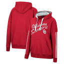 コロシアム レディース パーカー スウェットシャツ アウター Oklahoma Sooners Colosseum Women 039 s Serena Oversized Sleeve Striping VNeck Pullover Hoodie Crimson