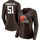 t@ieBNX fB[X TVc gbvX Cleveland Browns Fanatics Branded Women's Team Authentic Personalized Name & Number Long Sleeve VNeck TShirt Kunaszyk,Jordan-51