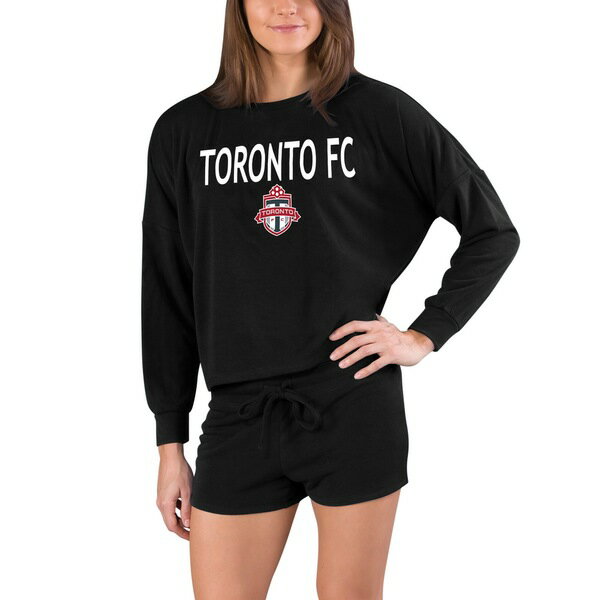 RZvgX|[c fB[X TVc gbvX Toronto FC Concepts Sport Women's Gather Long Sleeve Top & Shorts Set Black