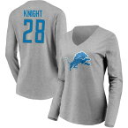 ファナティクス レディース Tシャツ トップス Detroit Lions Fanatics Branded Women's Team Authentic Custom Long Sleeve VNeck TShirt Knight,Zonovan-28